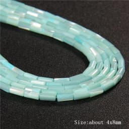 Colorful Natural Freshwater Shell Tube Beads Dyed Mother of Pearl Shell Loose Beads for Jewelry Making DIY Bracelet Necklace 15"