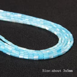 Colorful Natural Freshwater Shell Tube Beads Dyed Mother of Pearl Shell Loose Beads for Jewelry Making DIY Bracelet Necklace 15"