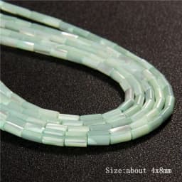 Colorful Natural Freshwater Shell Tube Beads Dyed Mother of Pearl Shell Loose Beads for Jewelry Making DIY Bracelet Necklace 15"