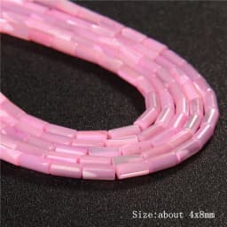 Colorful Natural Freshwater Shell Tube Beads Dyed Mother of Pearl Shell Loose Beads for Jewelry Making DIY Bracelet Necklace 15"