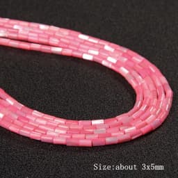 Colorful Natural Freshwater Shell Tube Beads Dyed Mother of Pearl Shell Loose Beads for Jewelry Making DIY Bracelet Necklace 15"