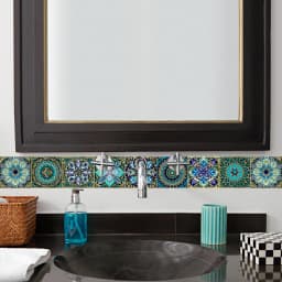 10pcs Mandala Pattern Matte Tile Floor Sticker Transfers Covers Wear-resisting Vinyl Wallpaper Kitchen Bathroom Table Wall Decor