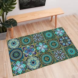 10pcs Mandala Pattern Matte Tile Floor Sticker Transfers Covers Wear-resisting Vinyl Wallpaper Kitchen Bathroom Table Wall Decor