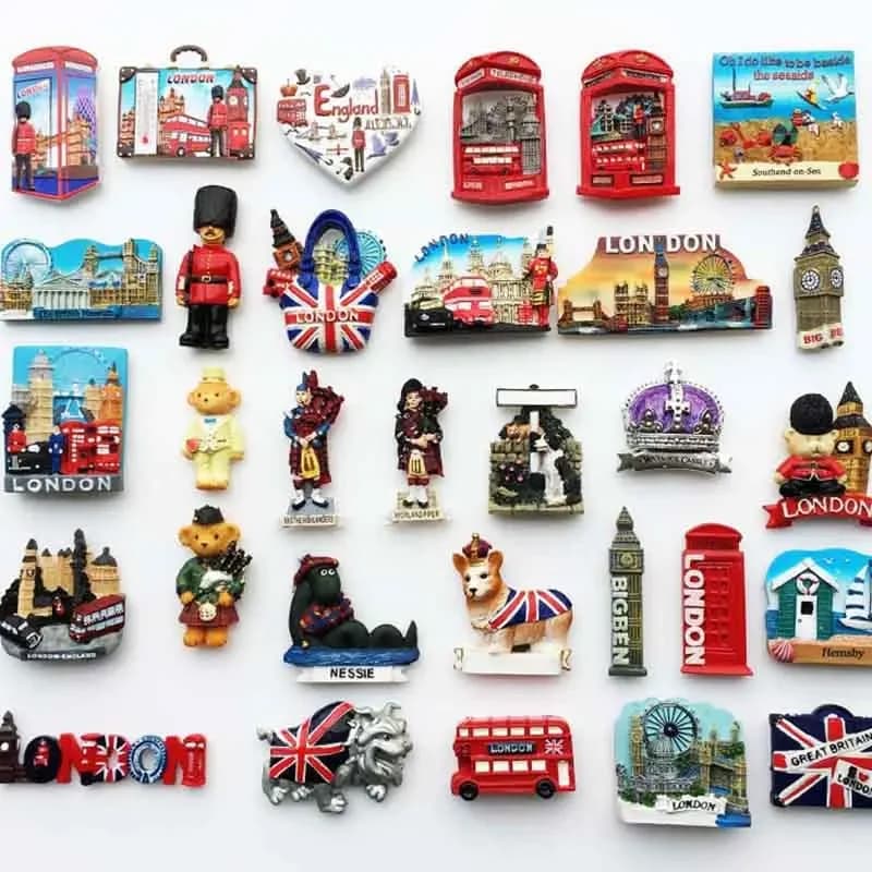 UK Tourist Souvenir British Refrigerator Sticker Manchester Oxford London Bus Big Ben Scotland Crafts Magnetic Fridge Decor