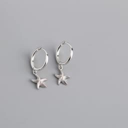 VENTFILLE 925 Sterling Silver Starfish Hoop Earring for Women New Personality Trendy Starfish Earrings