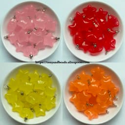 (1 lot = 10pcs )Star Shape Candys Color Acrylic Small Pendant Size 18mm 7 Colors For Jewelry Making DIY