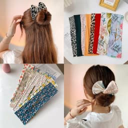 Deft Bun Hair Band Women Printed Headband Bow Donut Bun Maker DIY Hairstyle Braid Tool Ponytail Hair Twist Accessories topknot