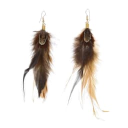 Bohemian Brown Blue Feather Tassel Earrings For Women New Indian Ethnic Long Drop Earrings Fashion Retro Christmas Jewelry