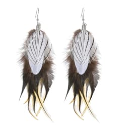 Bohemian Brown Blue Feather Tassel Earrings For Women New Indian Ethnic Long Drop Earrings Fashion Retro Christmas Jewelry