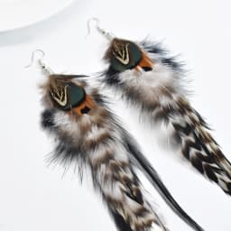 Bohemian Brown Blue Feather Tassel Earrings For Women New Indian Ethnic Long Drop Earrings Fashion Retro Christmas Jewelry