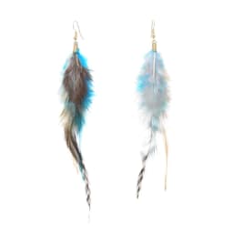 Bohemian Brown Blue Feather Tassel Earrings For Women New Indian Ethnic Long Drop Earrings Fashion Retro Christmas Jewelry