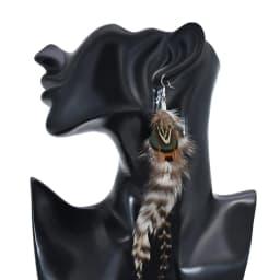 Bohemian Brown Blue Feather Tassel Earrings For Women New Indian Ethnic Long Drop Earrings Fashion Retro Christmas Jewelry