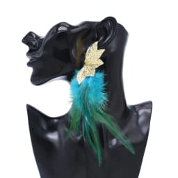 Bohemian Brown Blue Feather Tassel Earrings For Women New Indian Ethnic Long Drop Earrings Fashion Retro Christmas Jewelry