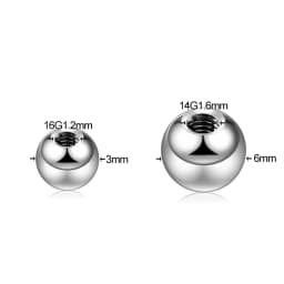 10Pcs/set G23 Titanium Screw Barbell Replacement Accessories Labret Eyebrow Tongue Piercing Nose Ear Studs Body Piercing Jewelry