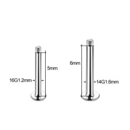 10Pcs/set G23 Titanium Screw Barbell Replacement Accessories Labret Eyebrow Tongue Piercing Nose Ear Studs Body Piercing Jewelry