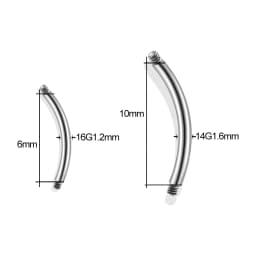 10Pcs/set G23 Titanium Screw Barbell Replacement Accessories Labret Eyebrow Tongue Piercing Nose Ear Studs Body Piercing Jewelry