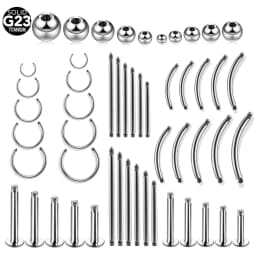 10Pcs/set G23 Titanium Screw Barbell Replacement Accessories Labret Eyebrow Tongue Piercing Nose Ear Studs Body Piercing Jewelry