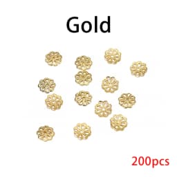 100/200pcs Filigree Hollow Flower Beads Caps Metal 7-14 mm End Spacer Charms Bead Caps For Diy Jewelry Making Accessories