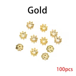 100/200pcs Filigree Hollow Flower Beads Caps Metal 7-14 mm End Spacer Charms Bead Caps For Diy Jewelry Making Accessories