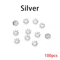 100/200pcs Filigree Hollow Flower Beads Caps Metal 7-14 mm End Spacer Charms Bead Caps For Diy Jewelry Making Accessories