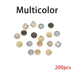 100/200pcs Filigree Hollow Flower Beads Caps Metal 7-14 mm End Spacer Charms Bead Caps For Diy Jewelry Making Accessories