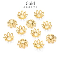 100/200pcs Filigree Hollow Flower Beads Caps Metal 7-14 mm End Spacer Charms Bead Caps For Diy Jewelry Making Accessories