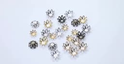 100/200pcs Filigree Hollow Flower Beads Caps Metal 7-14 mm End Spacer Charms Bead Caps For Diy Jewelry Making Accessories