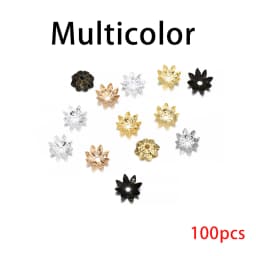 100/200pcs Filigree Hollow Flower Beads Caps Metal 7-14 mm End Spacer Charms Bead Caps For Diy Jewelry Making Accessories