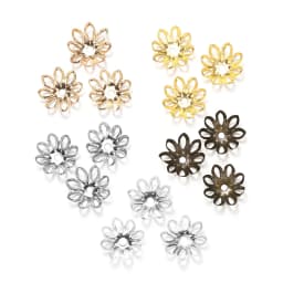 100/200pcs Filigree Hollow Flower Beads Caps Metal 7-14 mm End Spacer Charms Bead Caps For Diy Jewelry Making Accessories