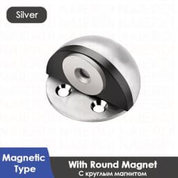 NAIERDI Magnet Door Stops Stainless Steel Door Holder Silver Magnetic Door Stopper Non-punch Doorstop Furniture Door Hardware