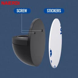 NAIERDI Magnet Door Stops Stainless Steel Door Holder Silver Magnetic Door Stopper Non-punch Doorstop Furniture Door Hardware