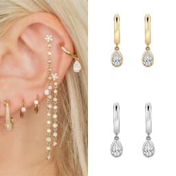 CRMYA Silver Gold Filled Dangle Earrings For Women CZ Zircon Long Water Drop Earring Men Jewelry Circle Ear Ring Wholesale
