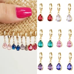 CRMYA Silver Gold Filled Dangle Earrings For Women CZ Zircon Long Water Drop Earring Men Jewelry Circle Ear Ring Wholesale