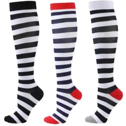3/6/7/8 Pairs Lot Pack Women Men Elastic Sports Climbing Cycling Beautiful Leg Compression Socks Stockings Running Nurse Sox