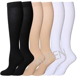 3/6/7/8 Pairs Lot Pack Women Men Elastic Sports Climbing Cycling Beautiful Leg Compression Socks Stockings Running Nurse Sox