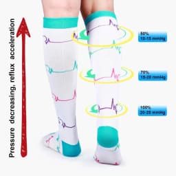 3/6/7/8 Pairs Lot Pack Women Men Elastic Sports Climbing Cycling Beautiful Leg Compression Socks Stockings Running Nurse Sox