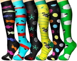 3/6/7/8 Pairs Lot Pack Women Men Elastic Sports Climbing Cycling Beautiful Leg Compression Socks Stockings Running Nurse Sox