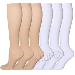 3/6/7/8 Pairs Lot Pack Women Men Elastic Sports Climbing Cycling Beautiful Leg Compression Socks Stockings Running Nurse Sox