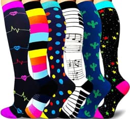 3/6/7/8 Pairs Lot Pack Women Men Elastic Sports Climbing Cycling Beautiful Leg Compression Socks Stockings Running Nurse Sox