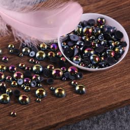 Multi Size AB Colors Half Pearl Mixed Size from 1.5mm To 10mm Craft ABS Resin Flatback Half round imitation pearls DIY Beads