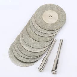 10pcs 30mm Diamond Cutting Discs Cut Off Mini Saw Blade with 2pcs Connecting 3mm Shank for Dremel Drill Fit Rotary Tool