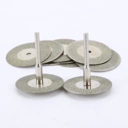 10pcs 30mm Diamond Cutting Discs Cut Off Mini Saw Blade with 2pcs Connecting 3mm Shank for Dremel Drill Fit Rotary Tool