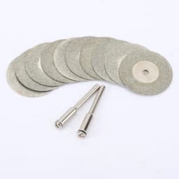 10pcs 30mm Diamond Cutting Discs Cut Off Mini Saw Blade with 2pcs Connecting 3mm Shank for Dremel Drill Fit Rotary Tool