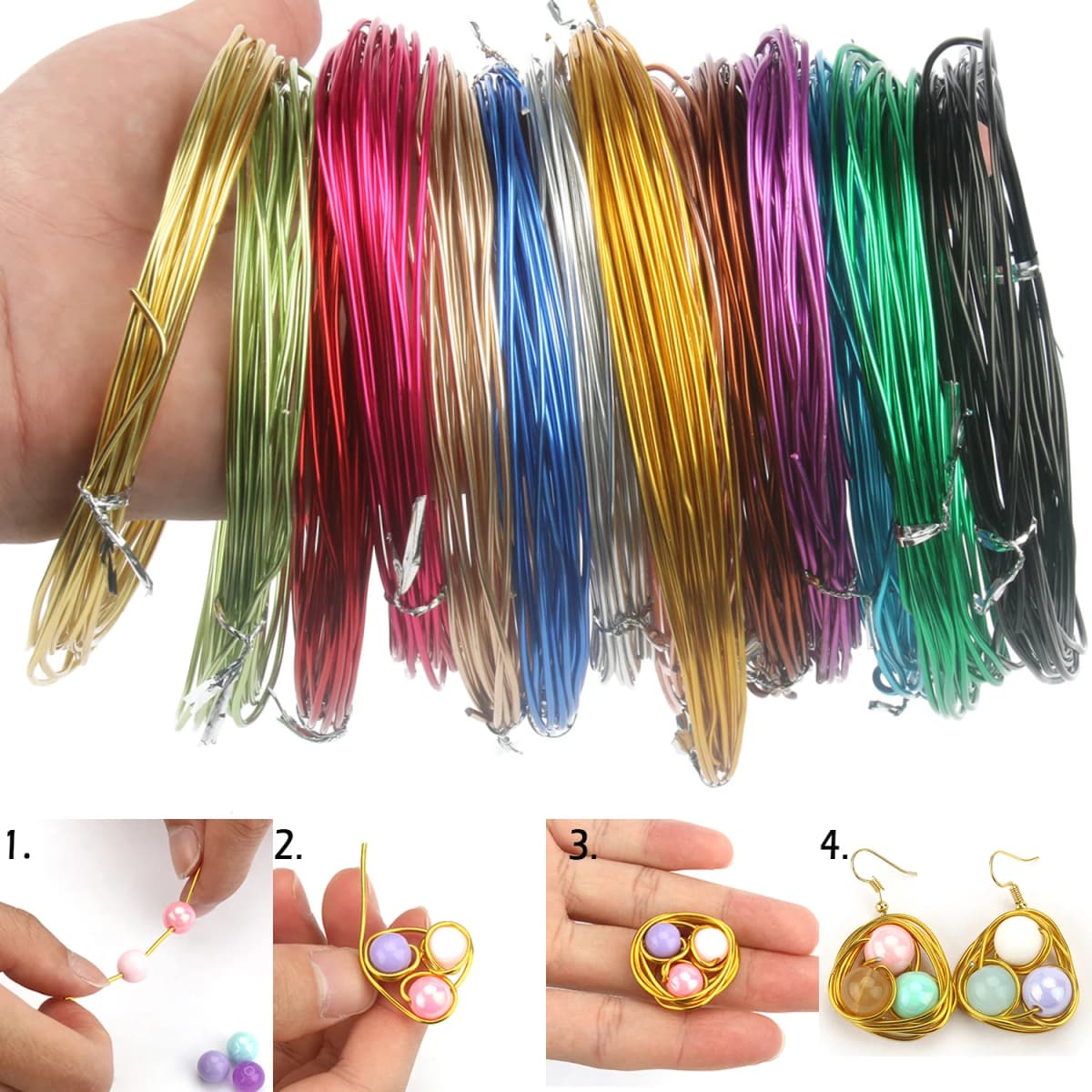 Round Aluminum Wire 1mm/1.2mm/1.5mm/2mm/2.5mm/3mm Versatile Painted Aluminium Metal Wire For DIY Jewelry Finding Accessories