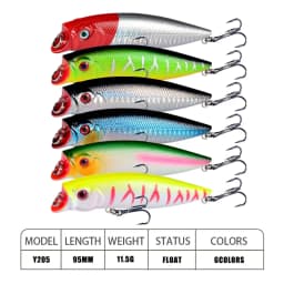 1pcs Popper Fishing Lure 9.5cm 11.5g Floating Bait Hard ABS Plastic Wobbler Rattlin Pesca Crankbait Minnow Spoon Fishing Tackle
