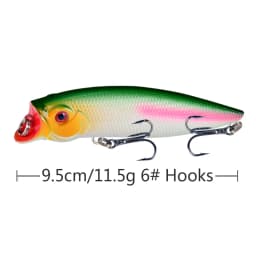 1pcs Popper Fishing Lure 9.5cm 11.5g Floating Bait Hard ABS Plastic Wobbler Rattlin Pesca Crankbait Minnow Spoon Fishing Tackle