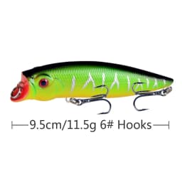 1pcs Popper Fishing Lure 9.5cm 11.5g Floating Bait Hard ABS Plastic Wobbler Rattlin Pesca Crankbait Minnow Spoon Fishing Tackle