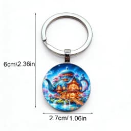 New Peach Heart Letter Q Queen Keychain Personality Poker Spades Q Club Glass Cabochon Key Ring Car Key Chain Men Hewelry