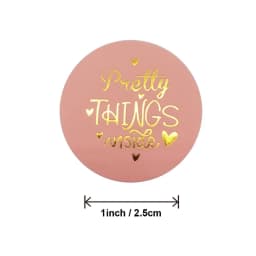 100-500pcs 1inch Round Pretty Things Inside Stickers Pink Gold Thank You Stickers Handmade Gift Packaging Business Seal Label