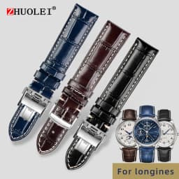 Genuine Leather Watchband Watch Strap For Longines L2 L3 L4 Masters COLLECTION Watch Belt Bracelet Cowhide Strap 19mm 20mm 21mm